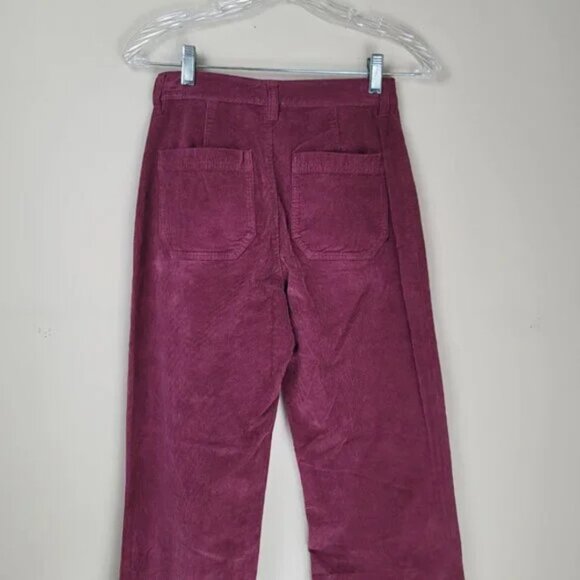 Faherty Maroon Banner Stretch Corduroy Wide Leg Pants - Picture 10 of 14